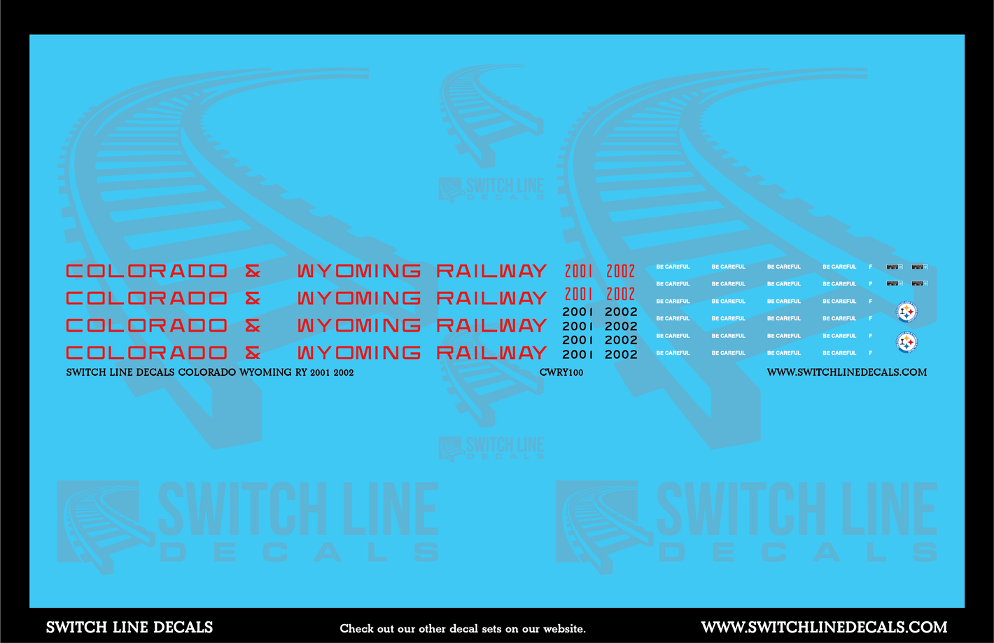 Colorado and Wyoming Railroad Locomotives Decal Set