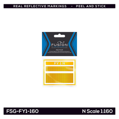 N Scale Railroad Freight Car Yellow Reflective Markings Set