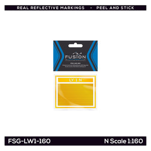 N Scale Railroad Locomotive Yellow Reflective Sill Stripes Set | Fusion Scale Graphics
