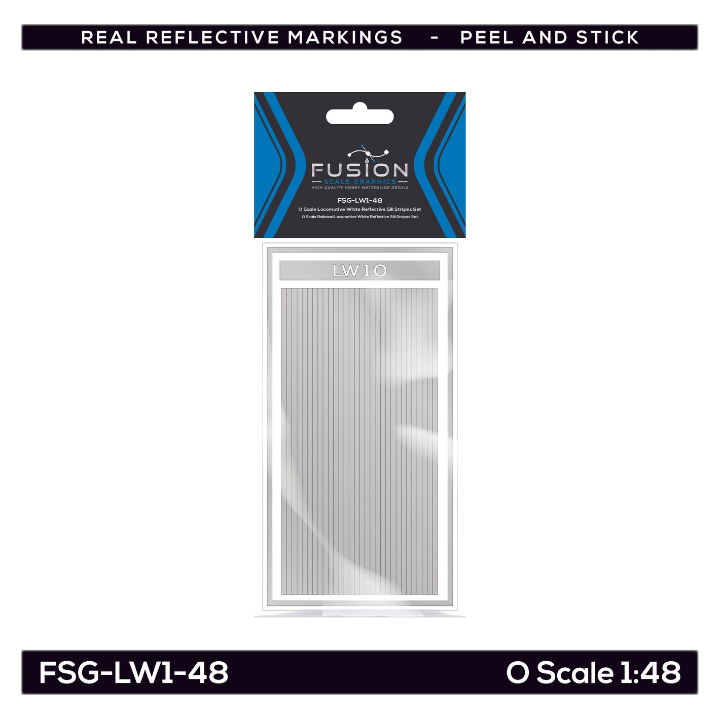 O Scale Railroad Locomotive White Reflective Sill Stripes Set | Fusion Scale Graphics