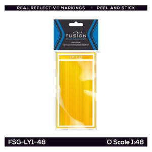 O Scale Railroad Locomotive Yellow Reflective Sill Stripes Set | Fusion Scale Graphics