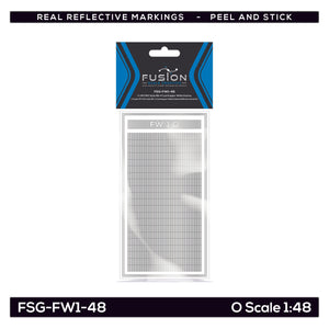 O Scale UP/CMO Style RD-4 Coal Hopper White Dashes Reflective Decal Set | Fusion Scale Graphics