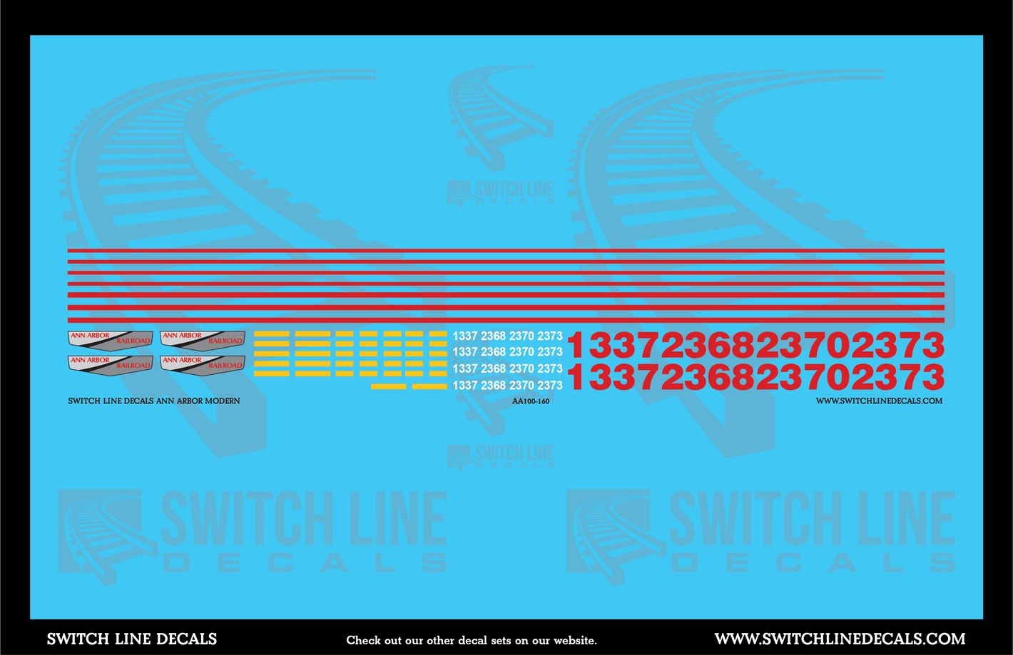 N Scale Ann Arbor Modern Locomotives Decal Set