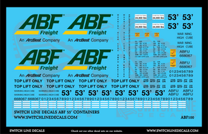 O Scale Modern ABF Freight 53' Containers Decal Set