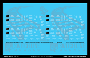 S Scale PS/Trinity 4750 CuFt Covered Hopper White General Data Decal Set
