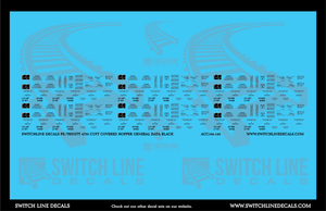 N Scale PS/Trinity 4750 CuFt Covered Hopper Black General Data Decal Set