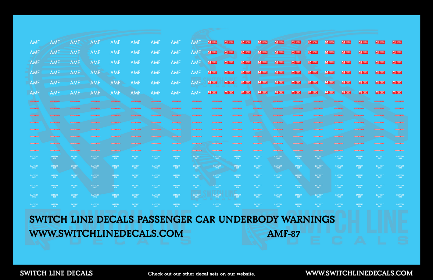 HO Scale Amf Battery Boxes / Warning Labels Decal Set