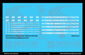 N Scale AOK Boxcar Patches Decal Set