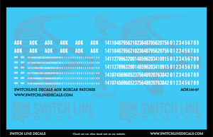 HO Scale AOK Boxcar Patches Decal Set
