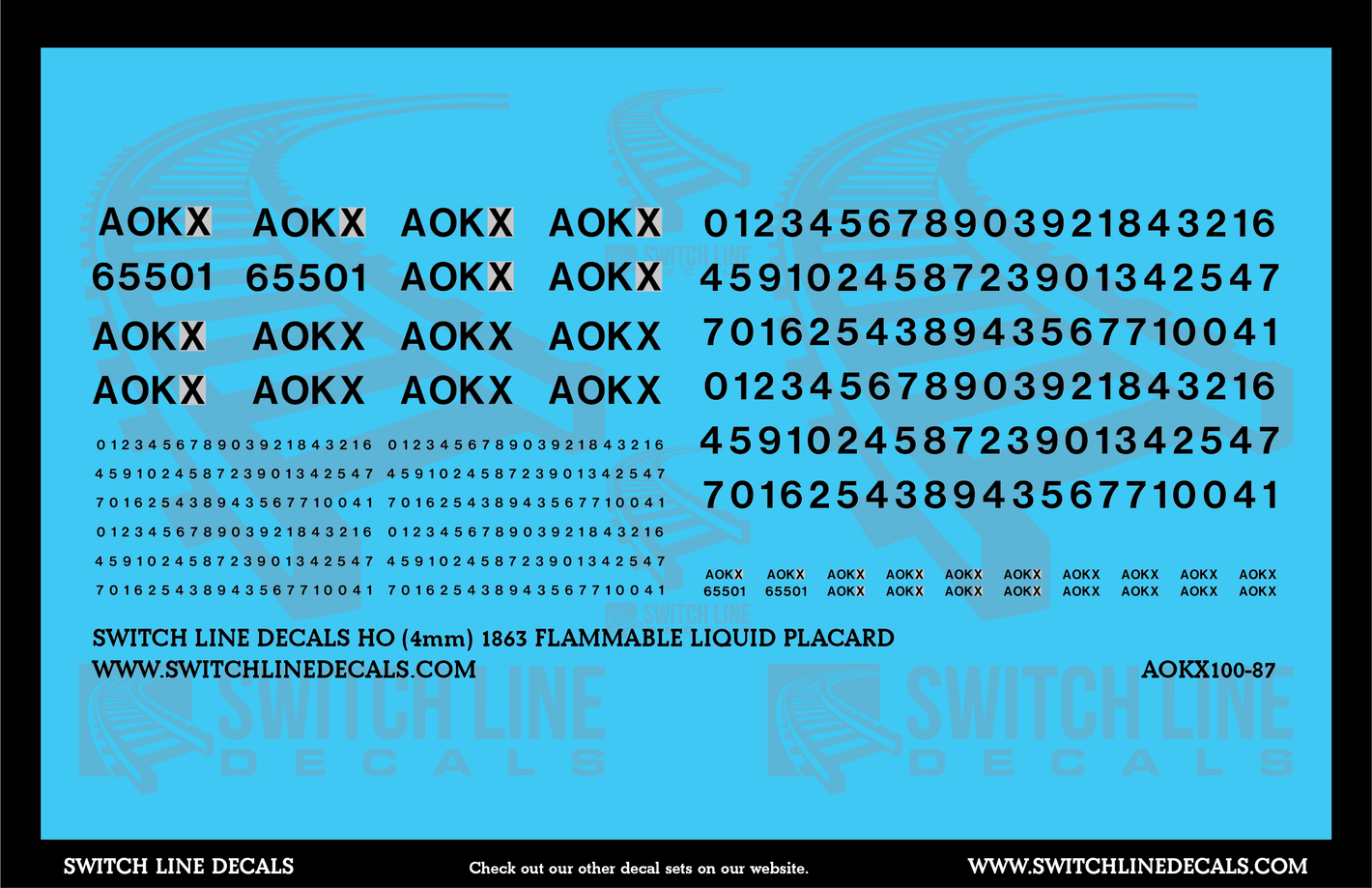 HO Scale AOKX Covered Hopper Patch Decals