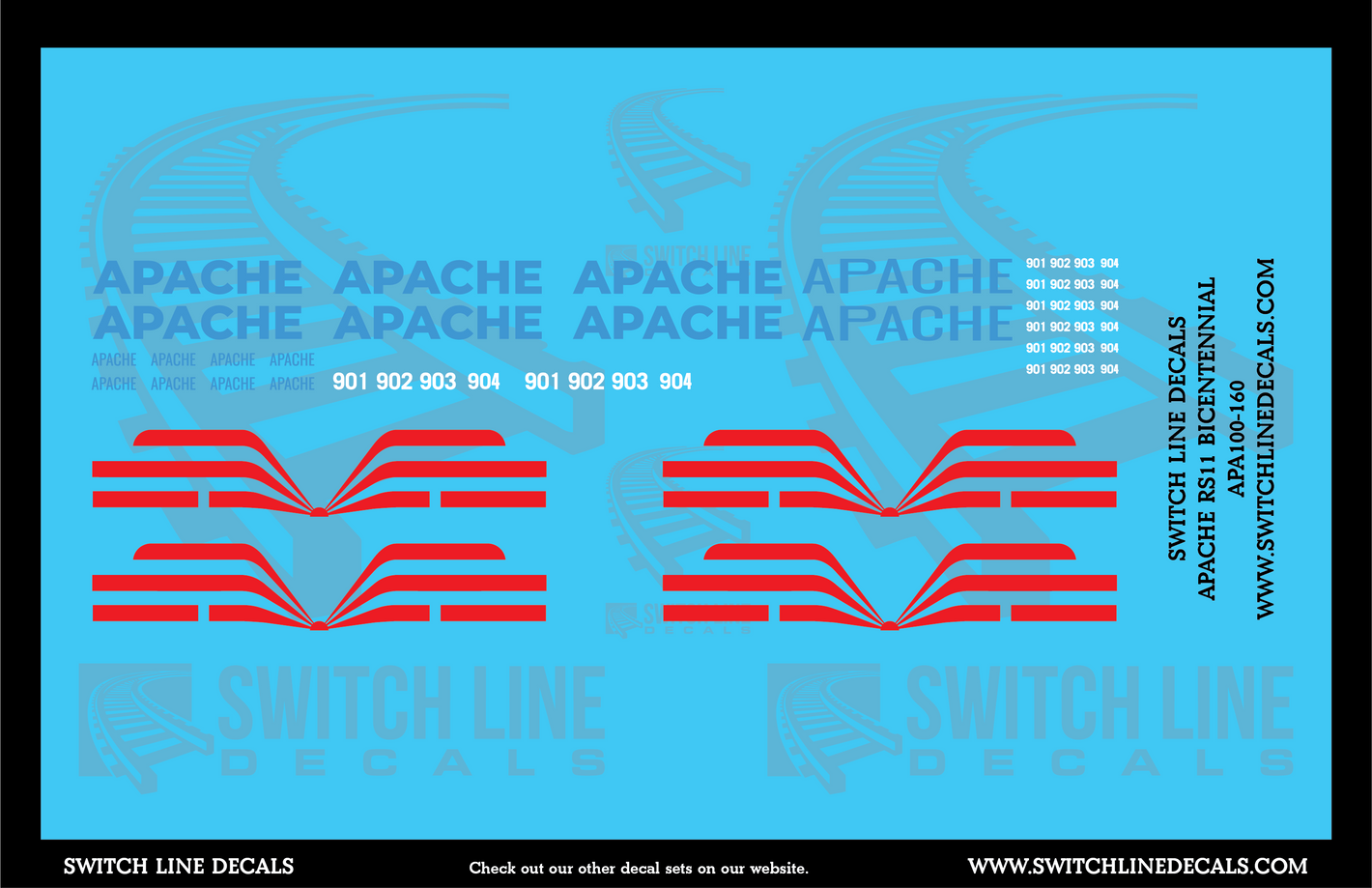 N Scale Apache Bicentennial Alco RS11 Decal Set