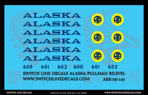 N Scale Alaska Railroad Pullman Bilevel Cars Decal Set