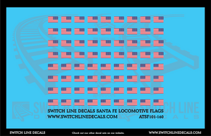 N Scale Santa Fe Locomotive Flags Decal Set