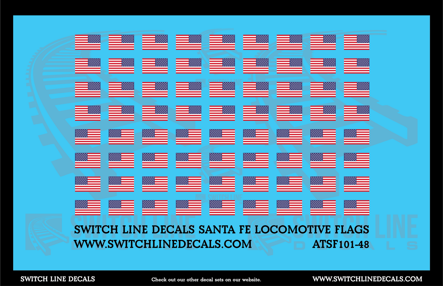 O Scale Santa Fe Locomotive Flags Decal Set