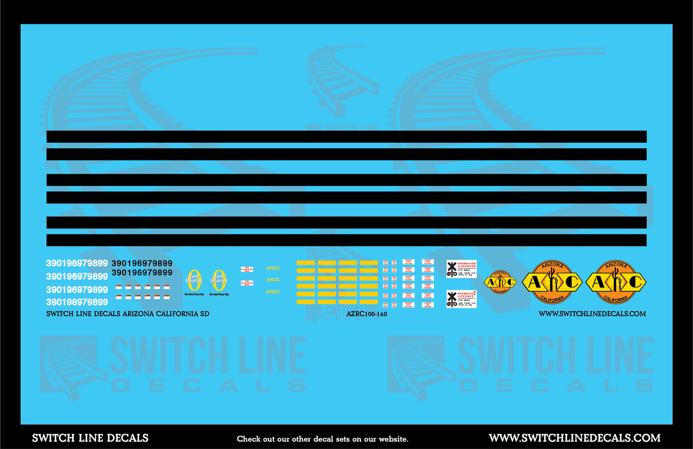 N Scale Arizona California SD Locomotives Decal Set