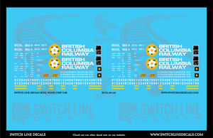 N Scale British Columbia Railway Wood Chip Car Decal Set