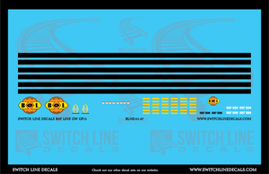 HO Scale Bay Line GW GP15 Locomotive Decal Set