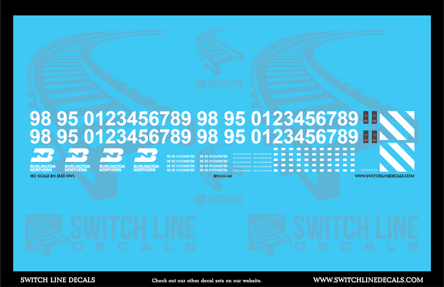 N Scale BN EMD NW5 Locomotive Decal Set