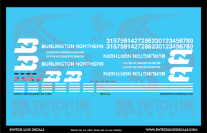 N Scale Burlington Northern "Big G" GP50 Locomotive Decal Set