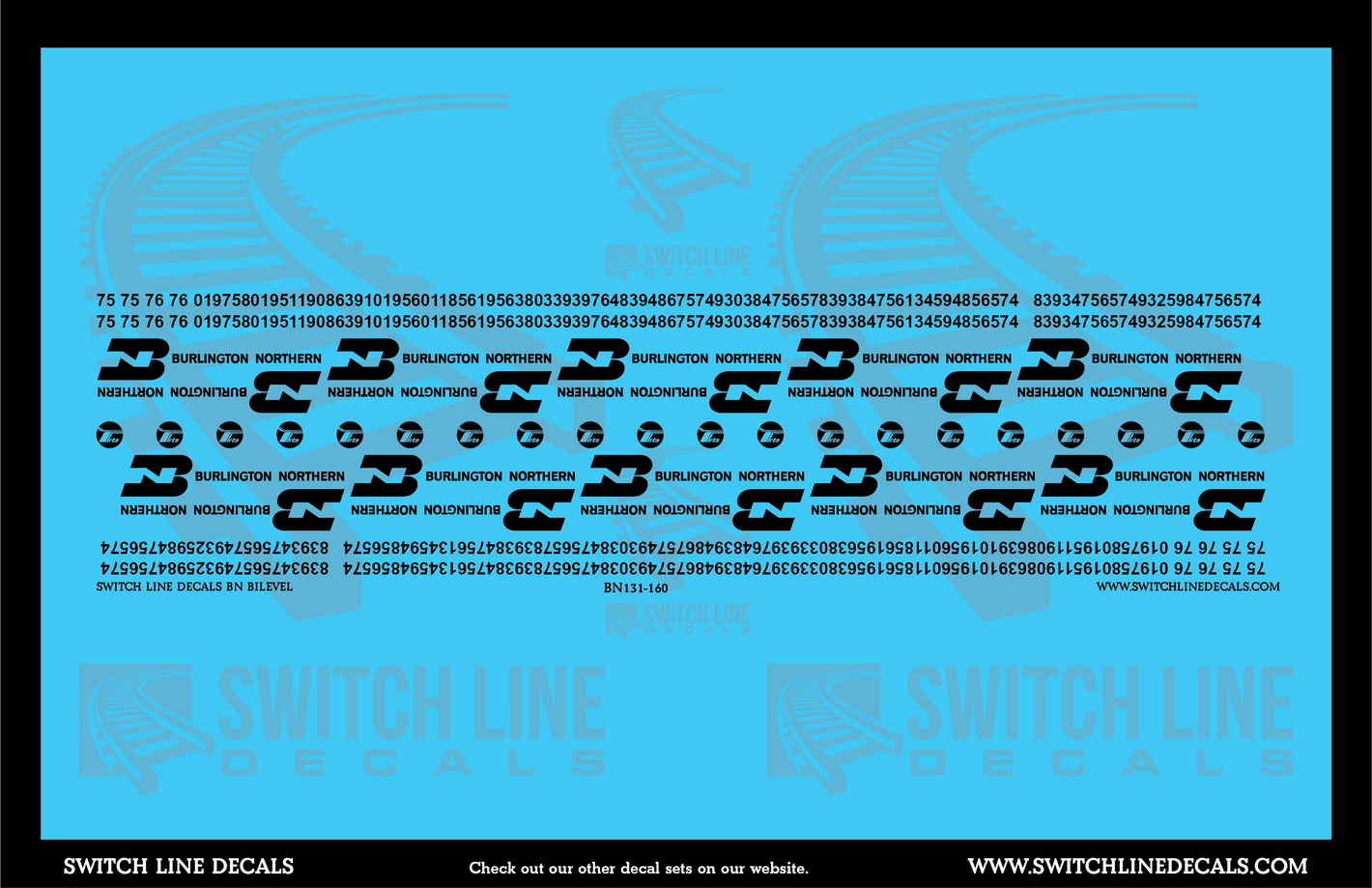 N Scale Burlington Northern Bilevels Decal Set