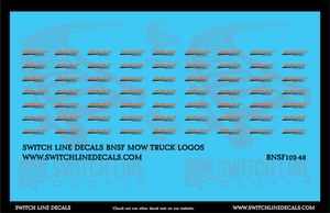 O Scale BNSF MOW Truck Logos Decal Set