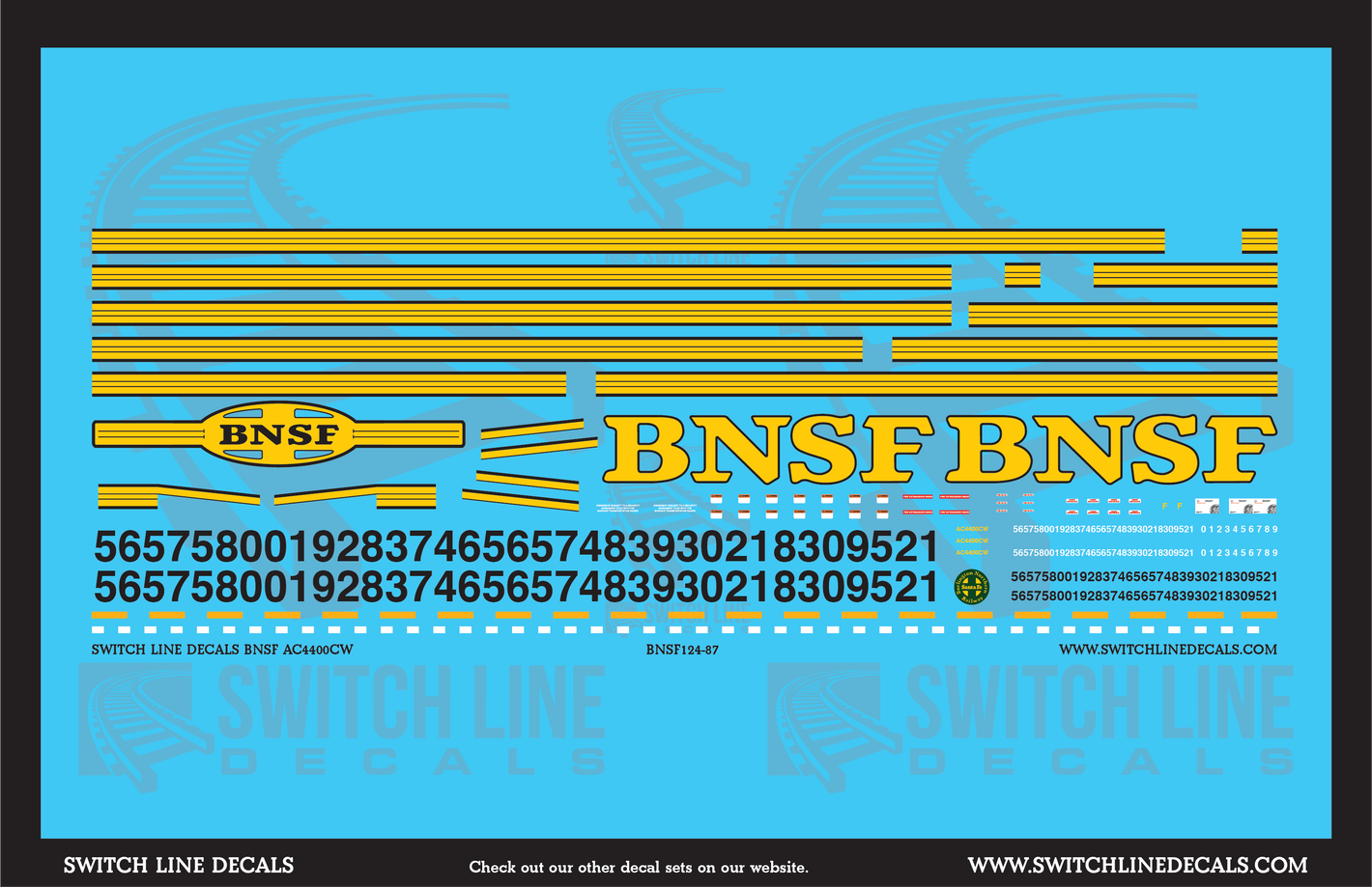 HO Scale BNSF AC4400CW Locomotive Decal Set