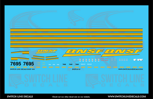 HO Scale BNSF 7695 Locomotive Decal Set