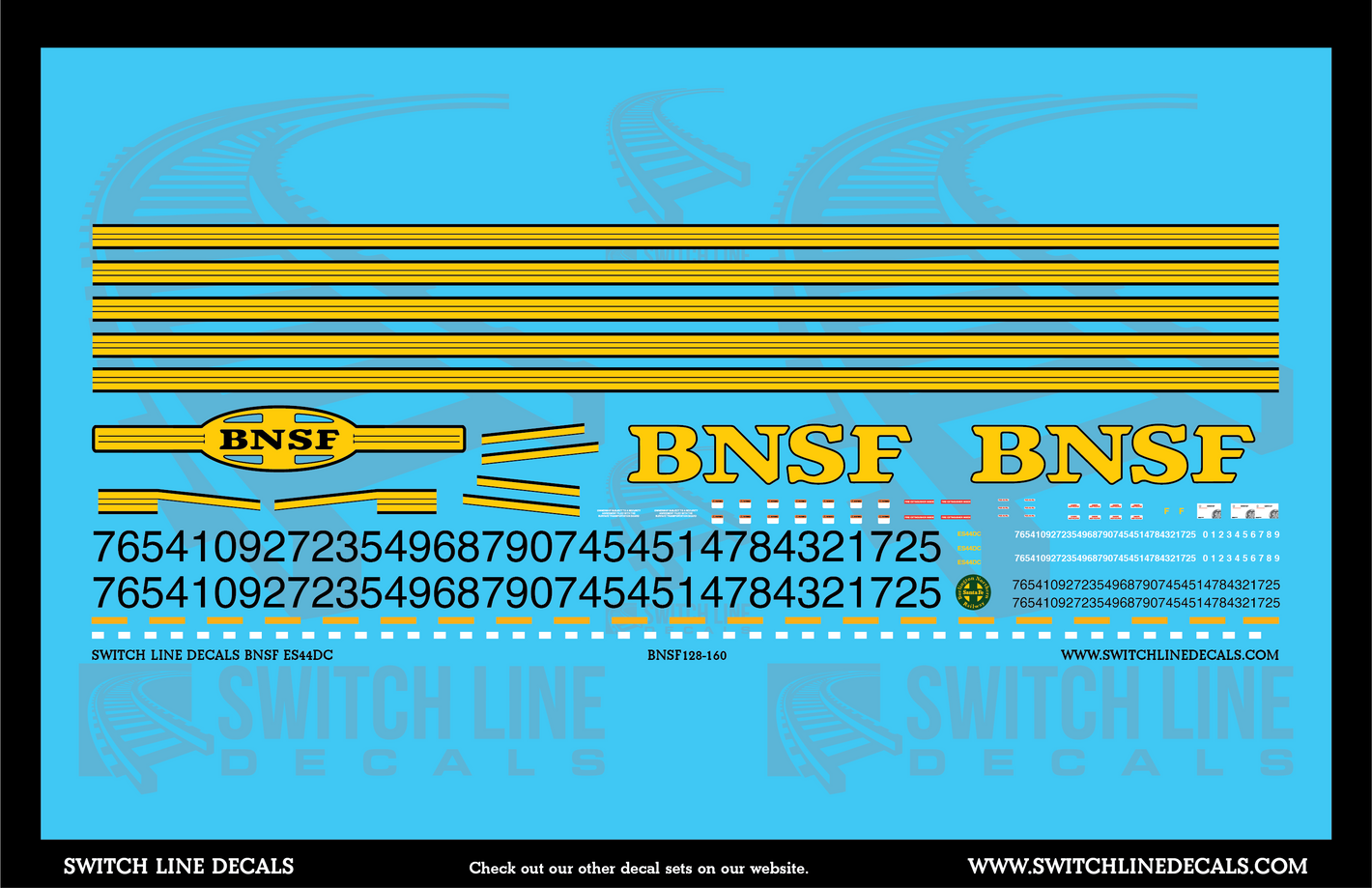 N Scale BNSF GE ES44DC Locomotive Decal Set