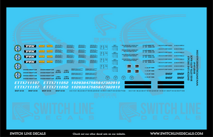 HO Scale BNSF/ETTX Auto Rack Decal Set