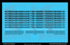 N Scale BNSF GE Loco Number Decal Set