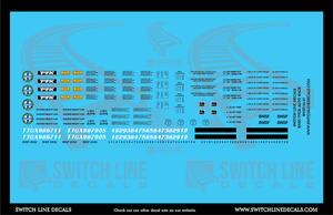 HO Scale BNSF/TTGX Auto Rack Decal Set