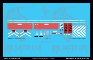 HO Scale BNSF 198 GP60 Ex Vermont Railway Locomotive Decal Set