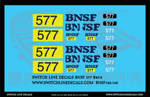 N Scale BNSF 577 B40-8 Locomotive Decal Set