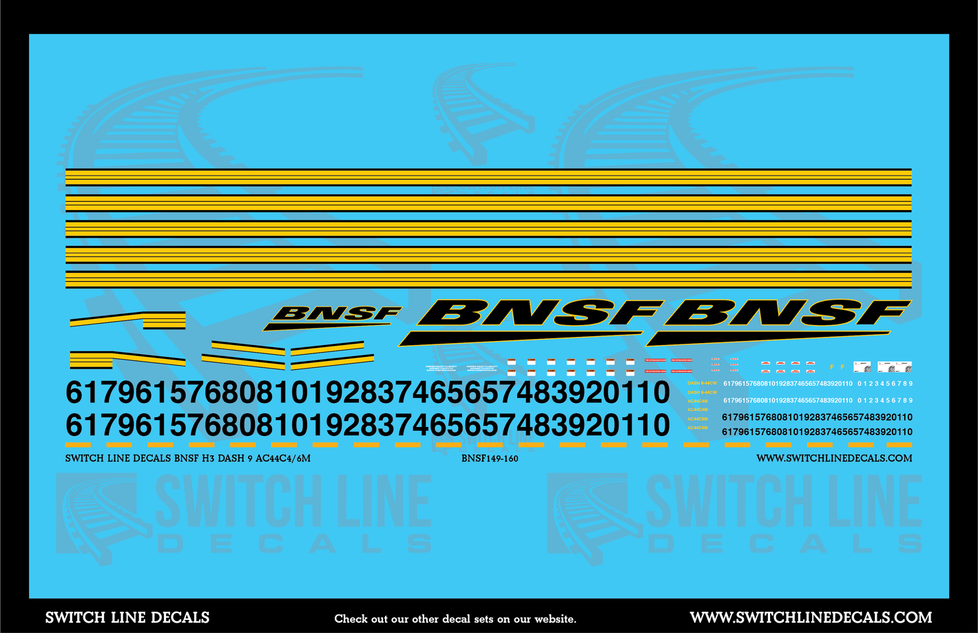 N Scale BNSF H3 Dash 9, AC44C4/6M Locomotive Decal Set