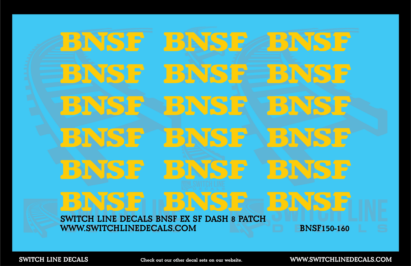 N Scale BNSF Ex Santa Fe Dash 8 Patch Decal Set