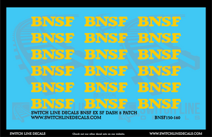 N Scale BNSF Ex Santa Fe Dash 8 Patch Decal Set