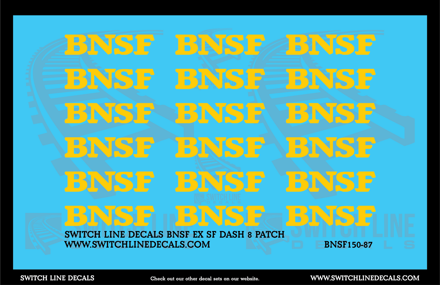 HO Scale BNSF Ex Santa Fe Dash 8 Patch Decal Set