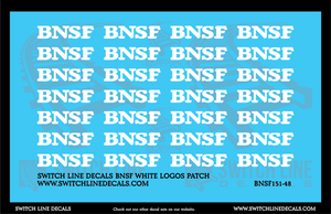 O Scale BNSF Locomotive White Patching Decal Set