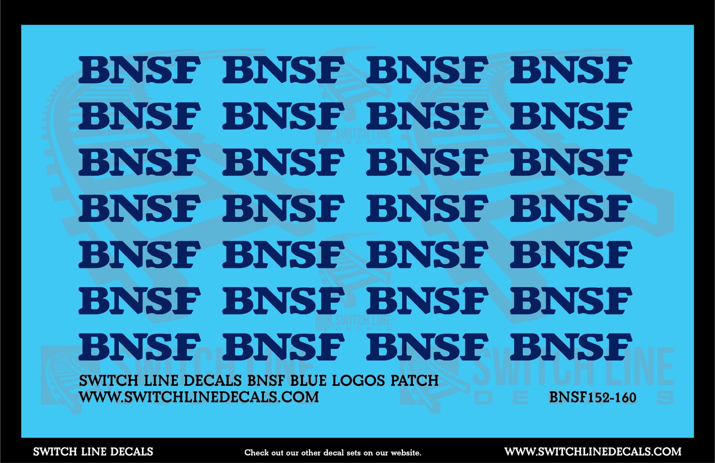 N Scale BNSF Locomotive Blue Patching Decal Set