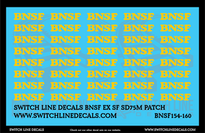 N Scale BNSF SD75M Locomotive Yellow Logo Patching Decal Set