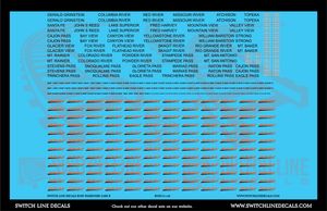 N Scale BNSF Passenger Cars B Decal Set