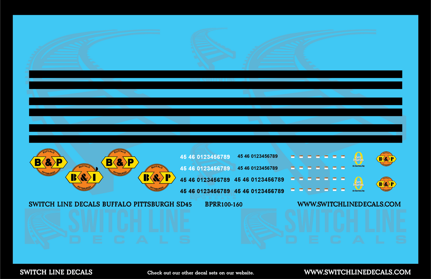 N Scale Buffalo & Pittsburgh SD45 Locomotive Decal Set