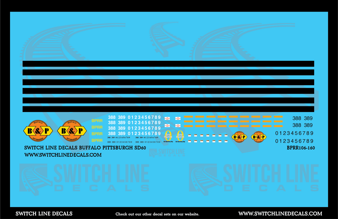 N Scale Buffalo & Pittsburgh SD60 Locomotive Decal Set