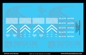 N Scale Black River GP9 752 Locomotive Decal Set