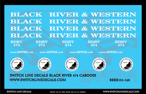 N Scale Black River 474 Caboose Decal Set