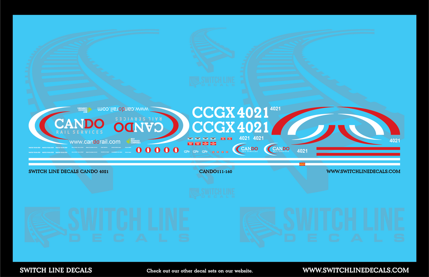 N Scale Cando 4021 Locomotive Decal Set