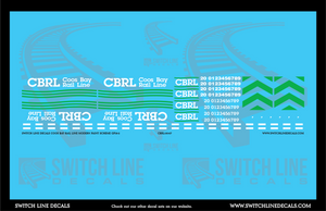 HO Scale Coos Bay Rail Line Modern Paint Scheme GP38-2 Locomotive Decal Set