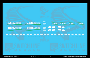 N Scale Coos Bay Line Modern Paint Scheme MP15 Locomotive Decal Set