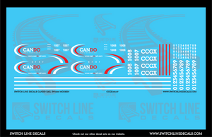 HO Scale Cando Rail SW1200 Modern Locomotive Decal Set