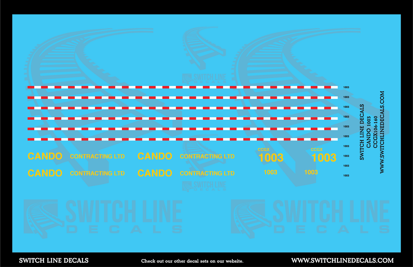 N Scale Cando 1003 Locomotive Decal Set